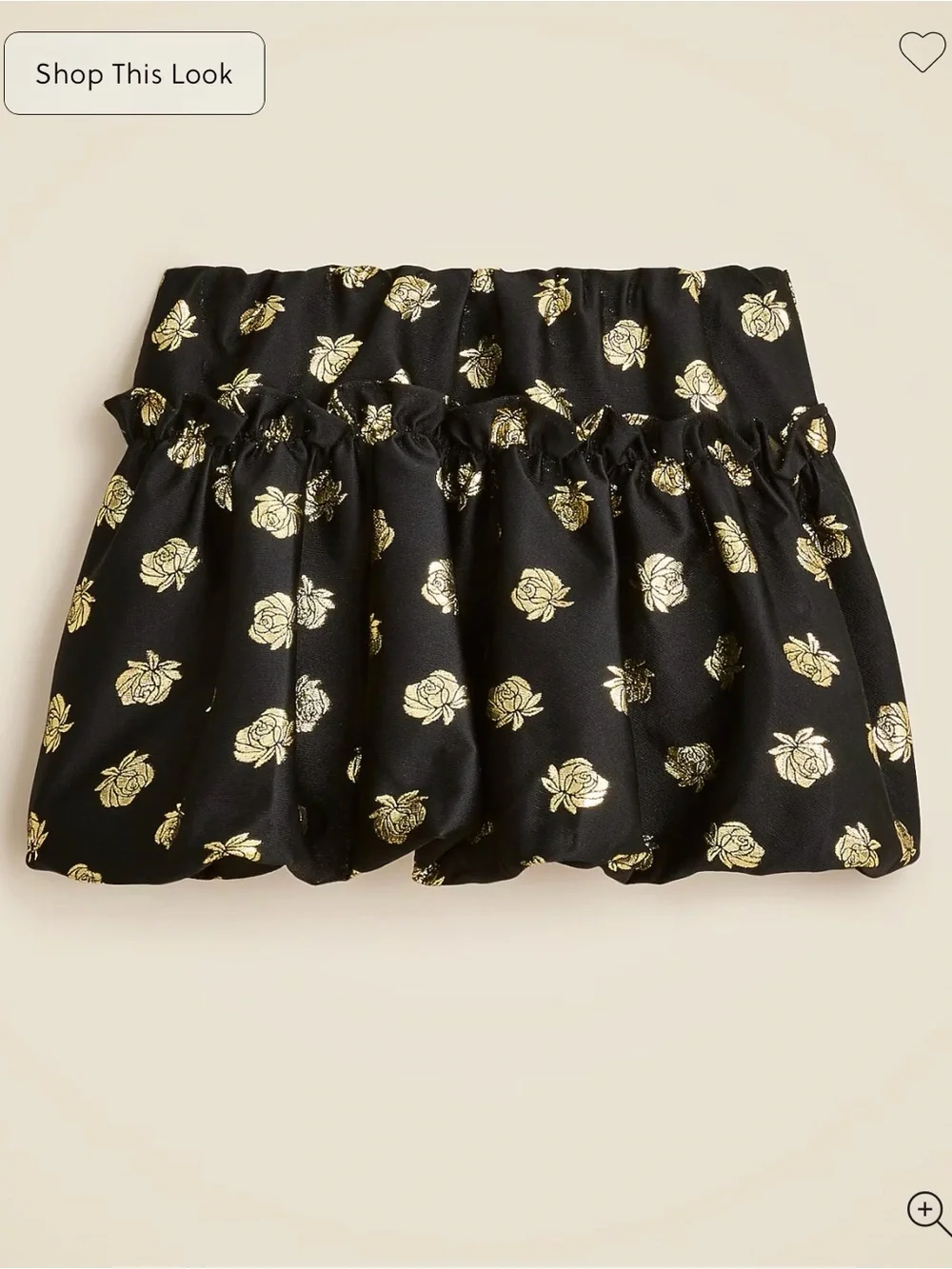 Crewcuts Black Skirt with Gold Floral Shine holiday formal special occasion